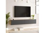 Tavolo Tv 'Lapinlahti' 180 X 31,5 X 29,5 Cm Rovere Rustico / Antracite
