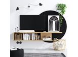Skye Decor, Pan - Dec0069, Tavolino Tv, Rovere Zaffiro, 100 % Melamin Coated Slipboard, 150 X 24 X 26 Cm