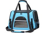 Borsa Per Cani Borsa Da Viaggio Per Cani, Gatti, Animali Domestici - 12 Kg, Borsa Da Viaggio, Formato Bagaglio A Mano, Traspirante, Comoda, Pratica, (Azzurro)