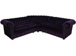 Porpora Lusso Chesterfield Divano Angolare Divano Imbottito Seduta Set Tessuto Divani