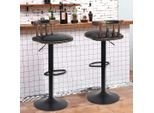 Wisfor Set Di 2 Sgabelli Da Bar Sgabelli Da Bar Sedie Da Cucina Con Schienale, Buona Imbottitura, Regolabili In Altezza, Girevoli, Pelle, Nero