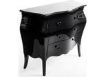 Casa Padrino Cassettiera Barocca Nero Lucido - Cassettiera Artigianale In Legno Massiccio Con 3 Cassetti - Mobili In Stile Barocco - Mobili Barocchi - Arredamento Barocco - Nobile E Sontuoso