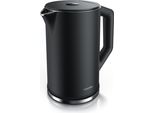 Bollitore Arendo Con Impostazione Della Temperatura 40 - 100 °C, Acciaio Inox, Display Led, 1,5L, 2200W, Design A Doppia Parete, Senza Bpa, Nero