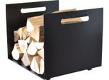 Supporto Decorativo Per Legna Da Ardere Porta Legna Da Ardere Scaffale Per Legna Da Ardere Per Uso Interno O Esterno Nero (Contenitore:H38Cm, L46Cm, P49Cm, Peso 6,45Kg)