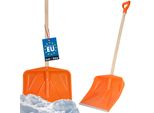 Kotarbau® Pala Da Neve Pala Da Neve 45 Cm Con Manico In Legno Lama In Plastica Rinforzata Con Attacco In Metallo Con Manico Ergonomico Arancione 136 Cm