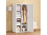 Armadio Fortuna Lai Armadio Pieghevole Monoblocco, 6 Ante Con Chiusura Magnetica E 1 Asta Appendiabiti Bianco