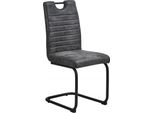 Casadolce Sedia Da Pranzo Toplar, Set Di 2, Antracite, 42X57X97,5 Cm, Imbottita, Schienale Con Maniglia Per Il Trasporto, Struttura In Metallo