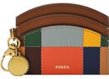 Fossil Portacarte Polly Card Case Brown Patchwork Multicolore