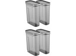 Hermia Concept, BNMSRGAR04-27, Scatole Portaoggetti, Set Di Scatole Portaoggetti (4 Pezzi), Antracite, Plastica, 9,5 X 19,5 X 26 Cm