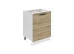 Base Da Cucina Belini, Base Da Cucina Larga 60 Cm. Base Per Cucina Sd Senza Piano Di Lavoro. Mobile Da Cucina A 1 Anta, Rovere Sonoma