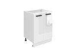 Base Da Cucina Belini, Base Da Cucina Larga 60 Cm. SD2 Base Per Cucina Senza Piano Di Lavoro. Mobile Da Cucina A 2 Ante, Bianco Lucido