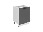 Base Da Cucina Belini, Base Da Cucina Larga 60 Cm. Base Per Cucina Sd Senza Piano Di Lavoro. Mobile Da Cucina A 1 Anta, Argento Opaco