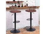 Wisfor Set Di 2 Sgabelli Da Bar Sgabelli Da Bar Sedie Da Cucina Con Schienale, Buon Rivestimento, Altezza Regolabile, Girevole, Pelle, Marrone