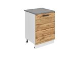 Base Da Cucina Belini, Base Da Cucina Larga 60 Cm. Base Da Cucina Sd Con Piano Di Lavoro. Mobile Da Cucina A 1 Anta, Rovere Wotan