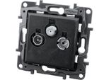 Presa Di Corrente TV-R-SAT Passante Nero 14 Db Niloe Step