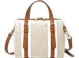 Fossil Borsa A Tracolla Borsetta Carlie Satchel Natural Brown Avorio