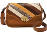 Fossil Borsa A Tracolla Heritage Mini Flap Crossbody Bag Brown Stripe Marrone Chiaro