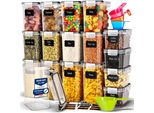 Set Di 16 - Deco Haus - Contenitori Per Alimenti Riutilizzabili Con Coperchi Ermetici Per La Cucina - Plastica Senza Bpa - (Nero)