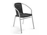 Poltrona Da Giardino In Alluminio E Resina Grigio Nero - Oviala Saint Germain