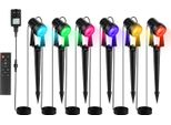 Jiubiaz 6Pcs Led Faretto Da Giardino Con Picchetto A Terra, Illuminazione Giardino Faretto Esterno Con Spina Impermeabile IP65 Rgb