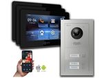 Videocitofono Ip Goliath: Casa Trifamiliare Da 7 Pollici, App Per Smartphone, Argento : Scatola Da Esterno : 7 Pollici In Nero : 4 Connessioni Poe Tramite:: 4 Selezione Monitor Poe: 7 Pollici In Nero Scatola Di Montaggio Campanello: Scatola Da Esterno