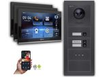 Videocitofono Ip Goliath: Casa Trifamiliare Da 10 Pollici, Display, Antracite : 10 Pollici In Nero : Scatola Da Incasso : 4 Connessioni Poe Via:: 4 Poe Selezione Monitor: 10 Pollici In Nero Scatola Di Montaggio Campanello: Scatola Da Incasso