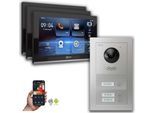 Videocitofono Ip Goliath: 10 Pollici Casa Trifamiliare, App Per Smartphone, Argento : 10 Pollici In Nero : Scatola Da Incasso : 4 Connessioni Poe Tramite:: 4 Selezione Monitor Poe: 10 Pollici In Nero Scatola Di Montaggio Campanello: Scatola Da Incasso