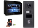 Videocitofono Ip Goliath: 7 Pollici Casa Bifamiliare, Impronta Digitale, Rfid, Antracite : Scatola Da Esterno : 7 Pollici In Nero : 4 Connessioni Poe Tramite:: 4 Selezione Monitor Poe: 7 Pollici In Nero Scatola Di Montaggio Per Campanelli: Scatola Da Esterno