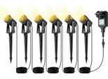Jopassy 6 Pezzi Faretto Da Giardino A Led Con Picchetto A Terra, Faretto Da Giardino Per Illuminazione Esterna Con Spina Impermeabile IP65 Bianco Caldo