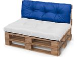 Cuscino Per Pallet 120X40 Cm Blu - Impermeabile E Resistente Ai Raggi Uv - Cuscino Per Europallet - Mobili Da Giardino Per Esterni - Oeko-Tex