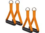 Set Di 4 Impugnature A Una Mano Per Bande Di Resistenza | Impugnature Da Allenamento [Arancione] Per Bande Da Fitness, Espansori | Impugnature Per Trazioni Ai Cavi | Accessori Per L'allenamento Della Forza Per L'attrezzatura Da Casa, L'attrezzatura Da Fitness | La Palestra Di Casa