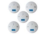 Swanew 5X Co Medler Rivelatore Di Fumo Allarme Antincendio Pausa E Test Pulsante Indicatore Di Batteria Bianco