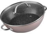 Pentola Magichome Coffee Brown Line, Bassa, 26 Cm, 2800 Ml, Con Coperchio, Teglia Da Forno