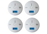 Swanew 4X Co Medler Rivelatore Di Fumo Allarme Antincendio Pausa E Test Pulsante Indicatore Di Batteria Bianco