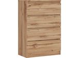 Cassettiera Con 4 Cassetti, Colore: Rovere Wotan, 70 X 101 X 39 Cm