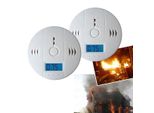 Jiubiaz 2X Co Medler Rilevatore Di Fumo Allarme Incendio Pausa E Test Pulsante Indicatore Di Batteria Bianco