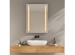 Specchio Da Bagno Emke Con Illuminazione A Led Luce Bianca Fredda E Calda, Specchio Da Bagno Antiappannamento Funzione Interruttore A Pulsante Specchio Da Parete