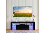 Mobile Tv Fch Con Illuminazione A Led E 1 Cassetto Tv Ribassato 130 X 35 X 45 Cm Nero