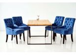 Tavolo + 6X Gruppo Di Sedie Chesterfield Poltrona Imbottita Sedie Da Pranzo In Legno