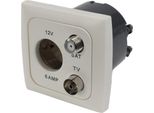 C-Line Presto Inprojal Cbe Presa Di Corrente 12 Volt Tv Satellitare + Cornice + Presa Iso Bianco
