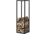 Porta Legna Tanum 35 X 35 X 120 Cm Nero