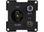 C-Line Presto Inprojal Cbe Presa Di Corrente 12 Volt Tv Satellitare Caravan Camper Caravan Nero