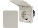 C-Line Presto Inprojal Cbe Presa Di Corrente Schuko + Coperchio A Cerniera + Presa Iso 220 / 230 Volt Bianco