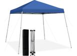Costway 3X3M Gazebo Pieghevole, Gazebo Da Giardino Pop-Up Regolabile In Altezza A 3 Vie Con Borsa Di Trasporto, Gazebo Impermeabile, Resistente All'inverno, Protezione Uv 50+ Blu