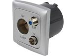 C-Line Presto Inprojal Cbe Presa Di Corrente 12 Volt Tv Satellitare + Cornice + Presa Iso Argento