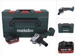Metabo W 18 L Bl 9-125 Smerigliatrice Angolare A Batteria 18 V 125 Mm Brushless + 1X Batteria 10,0 Ah + Metabox - Senza Caricabatterie