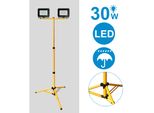 Jopassy Proiettore A Led Con Treppiede Proiettore Da Costruzione Per Esterni IP66 Proiettore Per Giardino Cortile Cortile 2X30W Bianco Freddo