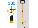 Fiqops Led Proiettore Da Costruzione Proiettore Da Lavoro Con Treppiede 30W Bianco Freddo