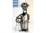 Gilde Flaschenhalter, "Griller"", Grillmotiv, Metall, Silberfarben, , L. 13 Cm, B. 13 Cm, H. 27 Cm 65464"