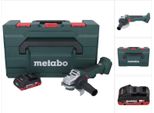 Metabo W 18 L Bl 9-125 Smerigliatrice Angolare A Batteria 18 V 125 Mm Brushless + 1X Batteria 4,0 Ah + Metabox - Senza Caricabatterie